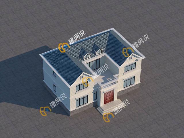 占地124平二層別墅設計圖，簡約溫馨，造價經濟，施工簡單