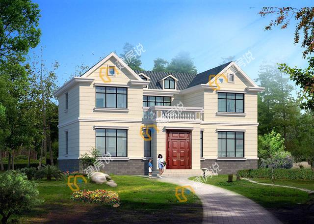 占地124平二層別墅設計圖，簡約溫馨，造價經濟，施工簡單