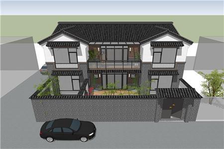 想建二層農村自建房，有這款新中式別墅設計圖就夠了