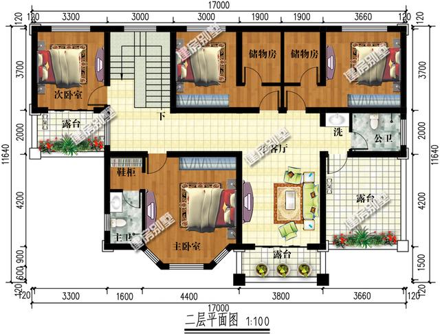 幾款兩層小別墅設計圖，戶型南北通透，35萬就搞定