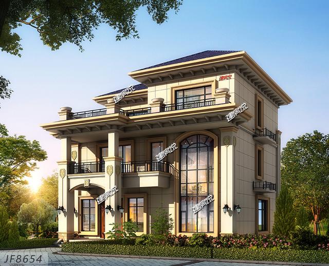 三層歐式別墅設計圖，7居室，大露臺，蓋一棟就是享受