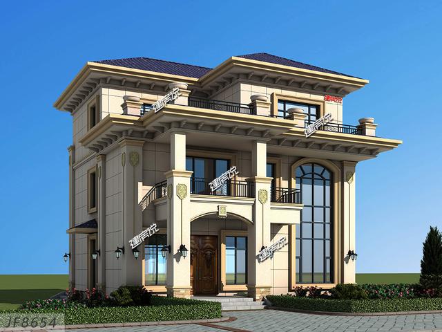 三層歐式別墅設計圖，7居室，大露臺，蓋一棟就是享受