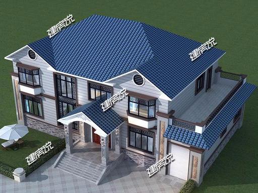 這款二層新中式別墅，外觀非常的漂亮，雖只有二層，卻一點不輸高層