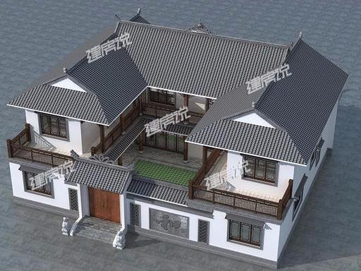 這款中國最美四合院別墅設計圖，別墅占地方正，四平八穩，大氣的很