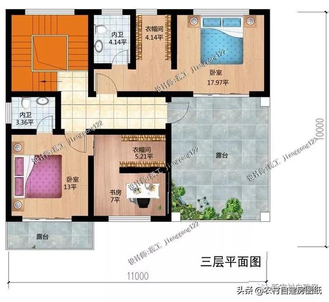 120平的三層別墅設計圖，2款案例25萬和35萬，時尚和經典中式你建哪款？