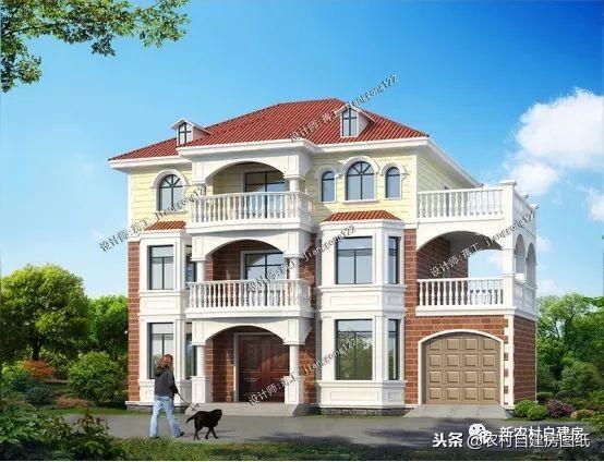 12款帶車庫的農(nóng)村別墅設(shè)計圖，一層12萬起，二層16萬起，三層30萬起