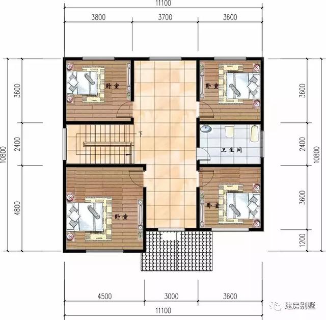 兩棟適合農村建的小別墅設計圖，第一棟低調不張揚，第二棟小清新