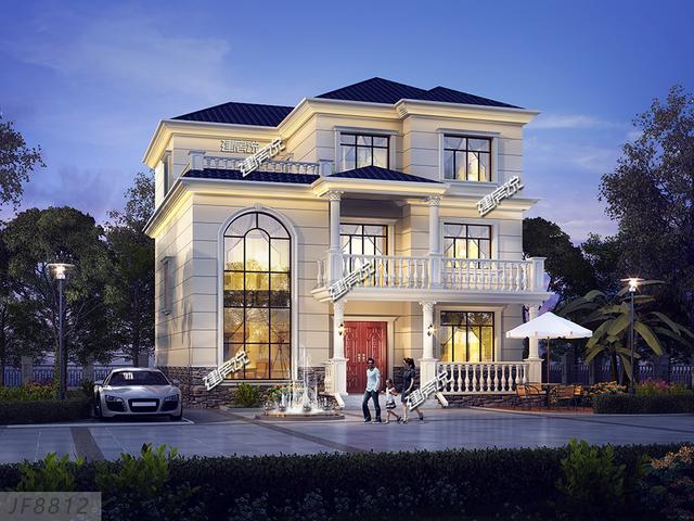 豪華歐式別墅設計圖，賺到了，花45萬建棟，等著門檻被踏爛