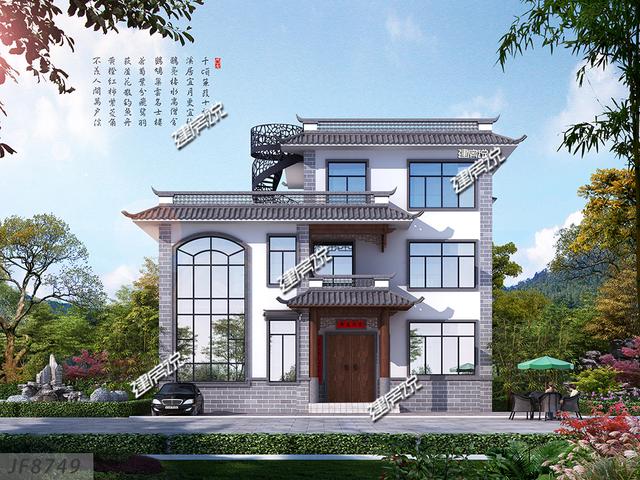 新中式框架結構別墅設計圖，耐看不過時