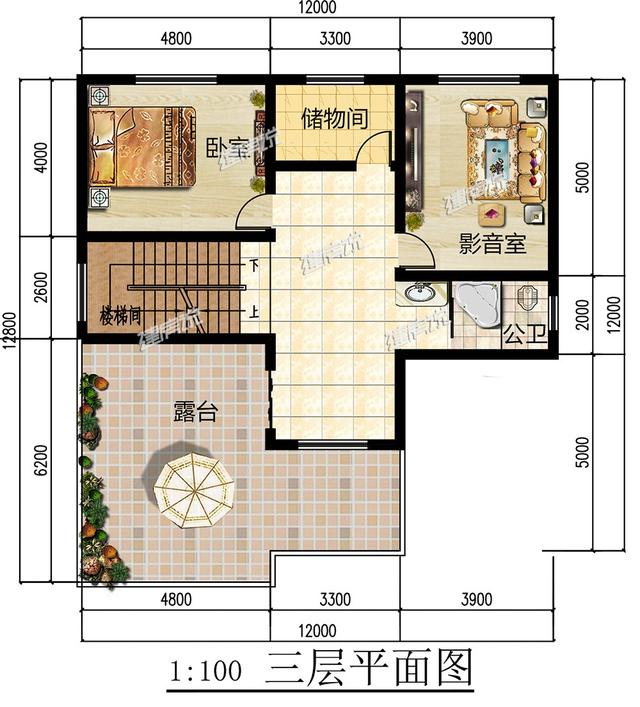 3層歐式別墅設計圖，戶型方方正正，結構錯落有致