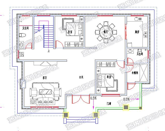 框架結(jié)構(gòu)經(jīng)典大氣別墅設(shè)計圖，設(shè)計具有層次感，高低錯落的結(jié)構(gòu)設(shè)計美觀獨特