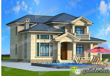 框架結(jié)構(gòu)經(jīng)典大氣別墅設(shè)計圖，設(shè)計具有層次感，高低錯落的結(jié)構(gòu)設(shè)計美觀獨特