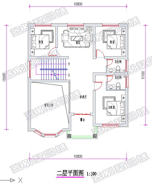 新款帶挑空客廳二層別墅設計圖，漂亮耐看，采光通透