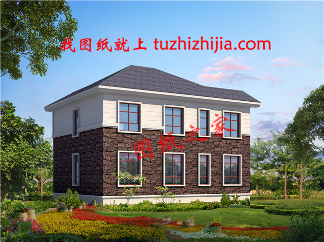 新農村120平米自建二層樓房戶型設計圖，外觀漂亮精致