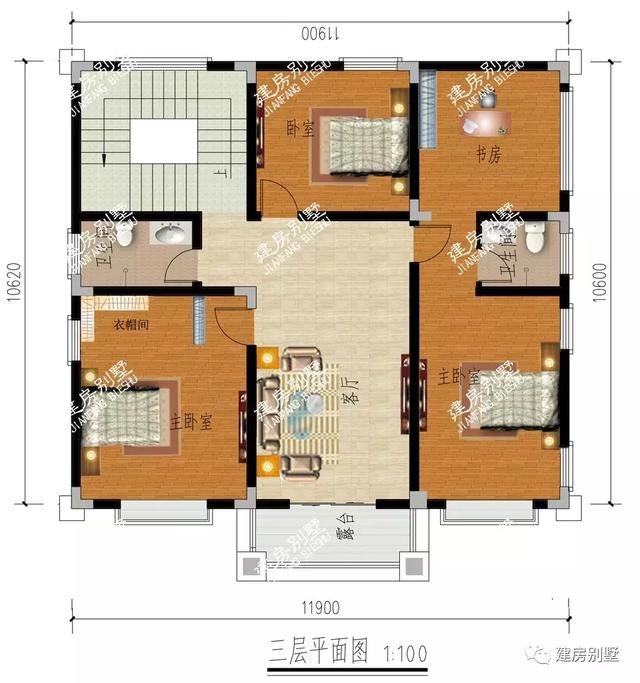 兩棟尺寸相近的四層農村別墅設計圖，戶型通透，都是好戶型
