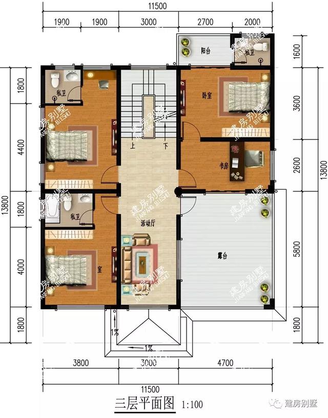 兩棟尺寸相近的四層農村別墅設計圖，戶型通透，都是好戶型