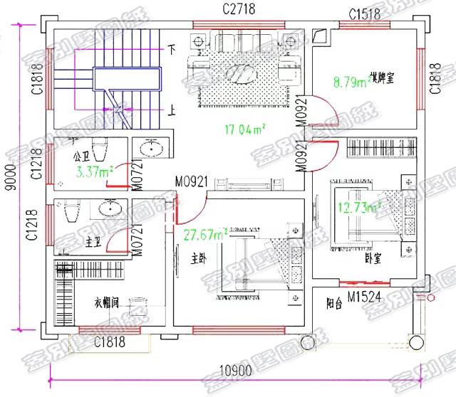 二層半三層帶落地窗自建房設計圖，造價25萬，漂亮大氣，居住舒適