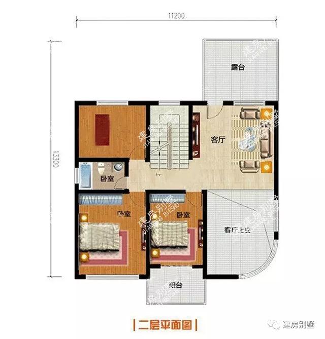 三棟面寬相近的農(nóng)村自建房設(shè)計圖，室內(nèi)的通透性好