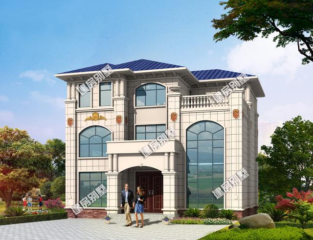 農村自建房設計圖戶型，戶型為南北通透，客廳挑空