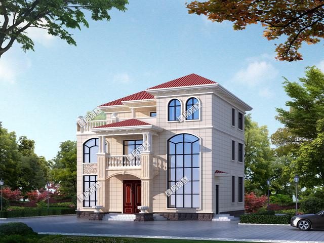 農村自建房設計圖戶型，戶型為南北通透，客廳挑空