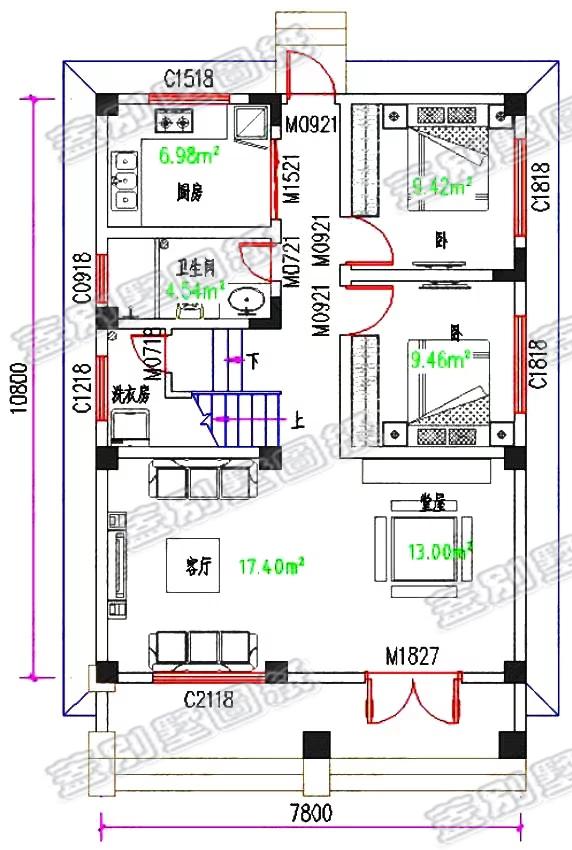 88平米二層歐式小別墅設計圖，設計優雅別致，20萬以內就能蓋起來。