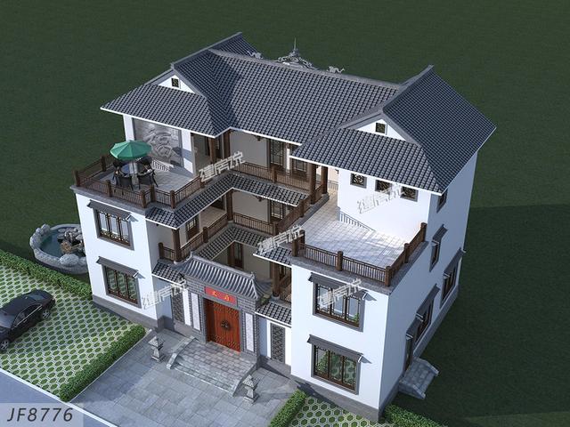 農村最牛三層四合院別墅，村里蓋一棟，整個家族都以你為榮！