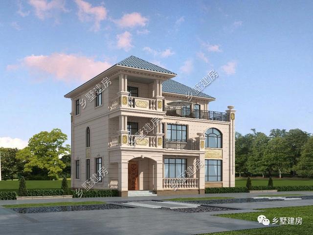 14x11米三層歐式自建房，大氣簡約而不失美觀，在村里建一棟，很氣派！