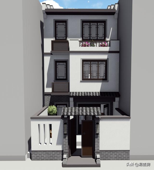 三層徽派別墅設計圖，28萬輕輕松松拿下，寬敞臥室鄉親都羨慕