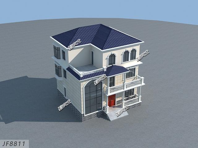 帶車庫的三層住宅設計圖，40萬蓋起，選這款戶型吃不了虧，美觀有面子。