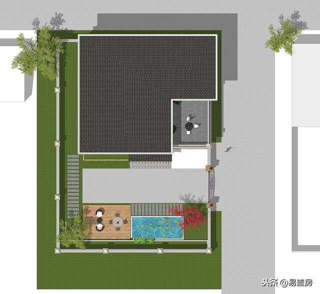 二層歐式別墅自建房，造價44萬，帶有庭院露臺，農村自建劃算！