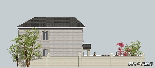 二層歐式別墅自建房，造價44萬，帶有庭院露臺，農村自建劃算！