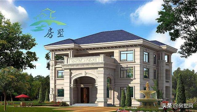 農(nóng)村三層歐式別墅設(shè)計圖，滿屏的華貴氣息，適合所有人的戶型，建造的效果比效果圖還要漂亮。