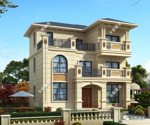 三層別墅，大氣婉約，精致絕美，露臺層層疊加，越看越喜歡。