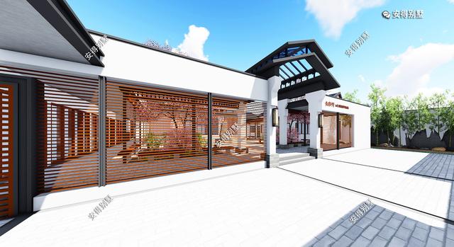 獨棟一層新中式四合院設計圖，既可以居家又可以民宿，一級贊。