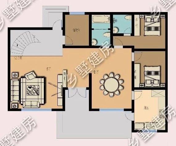 32萬三層歐式住宅設計圖，外觀優雅別致，浪漫的造型在家鄉別具一格。