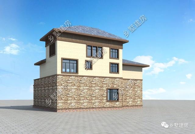 32萬三層歐式住宅設計圖，外觀優雅別致，浪漫的造型在家鄉別具一格。