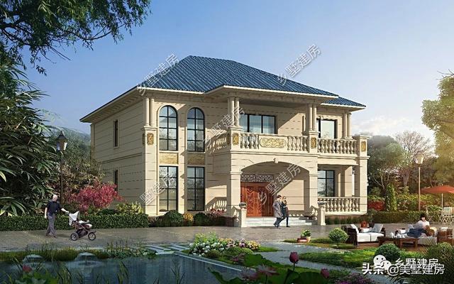 經典歐式二層別墅設計圖，外形獨特，造型美觀，農村生活想低調都不行！
