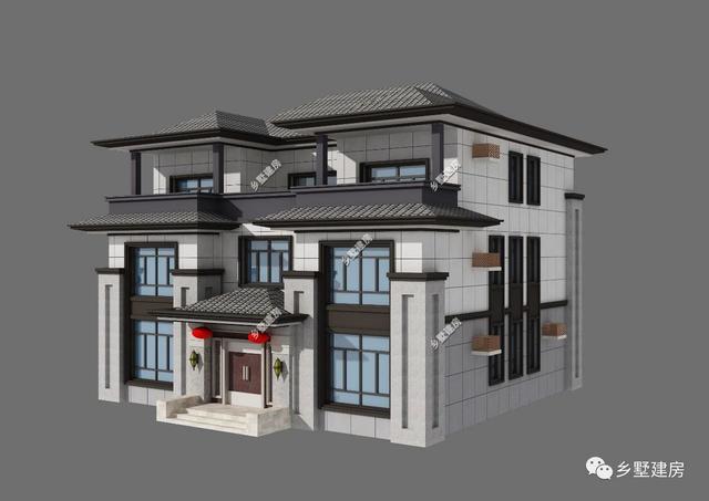 經典中式三層別墅自建房，外觀古樸秀麗,村里人都羨慕