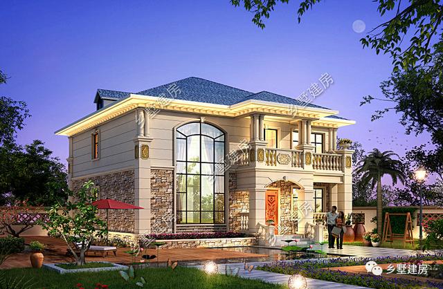 帶地下室的農(nóng)村二層歐式小樓設(shè)計(jì)圖，奢華大氣，受村民一致熱捧！