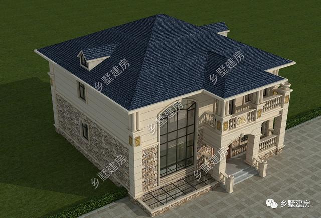 帶地下室的農(nóng)村二層歐式小樓設(shè)計(jì)圖，奢華大氣，受村民一致熱捧！