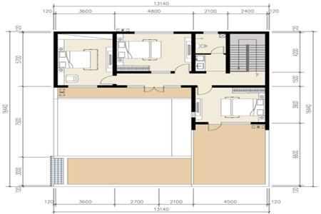 現代風情的四合院小別墅設計圖，簡約而不失雅致,布局精致全圖！