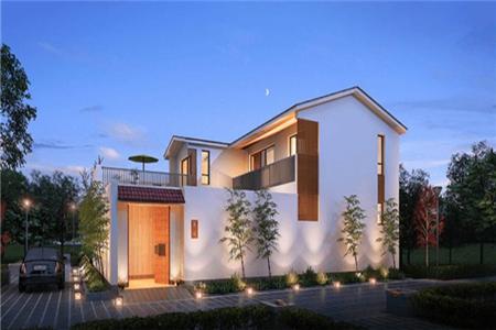 現代風情的四合院小別墅設計圖，簡約而不失雅致,布局精致全圖！