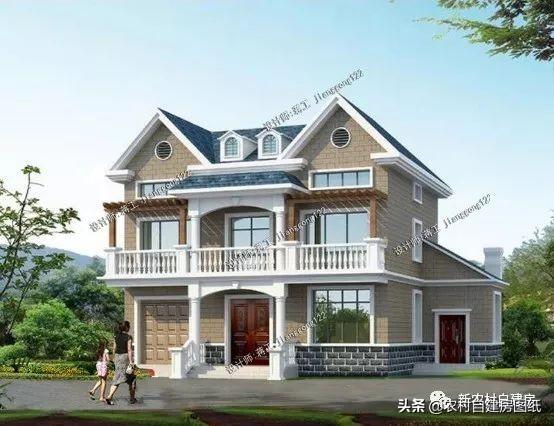 5棟美觀大氣的三層農村自建房，簡單易建，最后一棟屋頂亮了