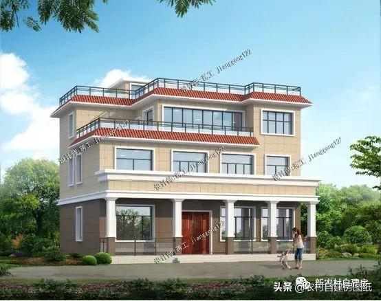5棟美觀大氣的三層農村自建房，簡單易建，最后一棟屋頂亮了