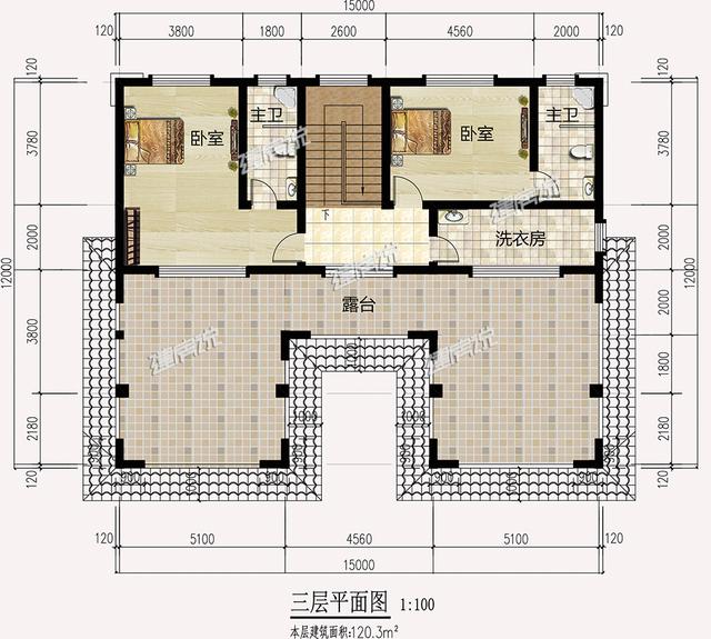 左右對稱的三層中式別墅，外觀大氣，蓋一棟在農村，那叫一個氣派，全村都夸好！