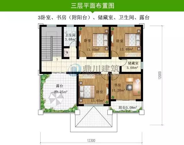 8套新穎帶露臺的別墅設計圖，外觀和布局來看都很滿足農村的生活需求
