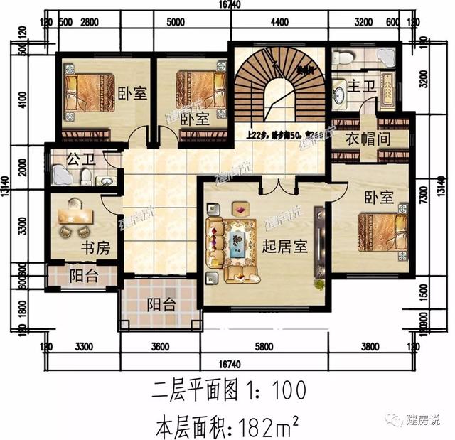 占地191平三層別墅設計圖，建一棟這么豪華的別墅，村里人人見了都羨慕。