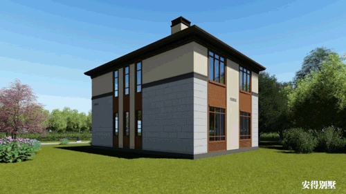 二層現代中式小別墅，外觀耐看大方，造價實惠，很適合農村自建。