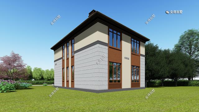 二層現代中式小別墅，外觀耐看大方，造價實惠，很適合農村自建。