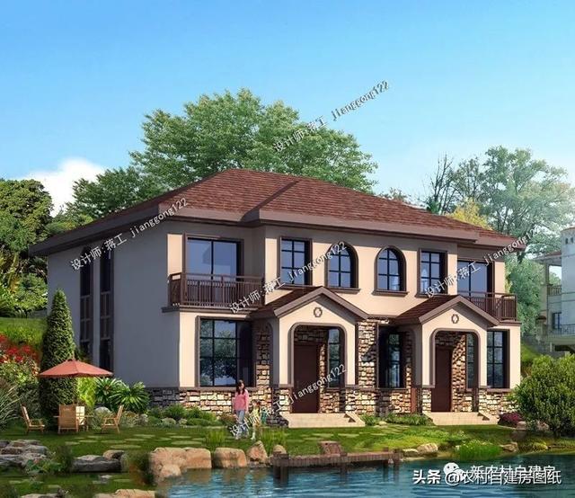 推薦5套農村兄弟雙拼別墅，2款共用堂屋，主體最低單戶20萬起就能建，很合算。